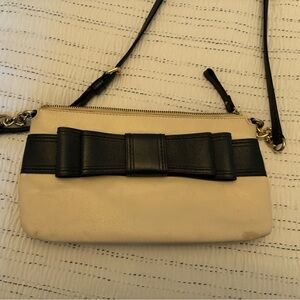 kate spade Cream Crossbody with Navy Bow Accent